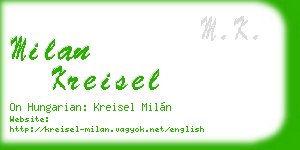 milan kreisel business card